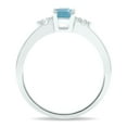 thumbnail image 3 of SZUL Women's Aquamarine and Diamond Sparkle Ring in 10K White Gold, 3 of 5