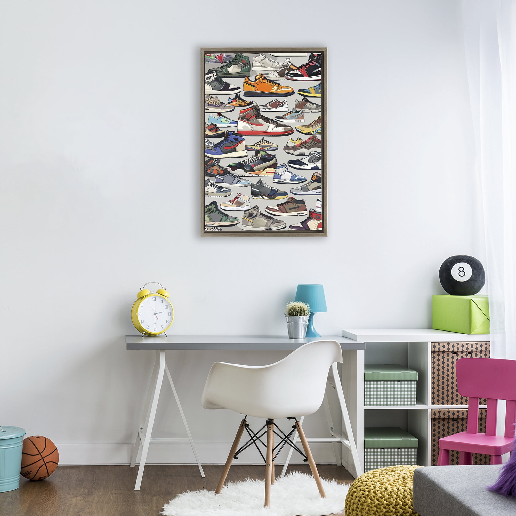 Stupell Industries Shoe Time Urban Styles Brown Framed Floater Canvas Wall Art, design by Ray Powers