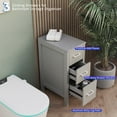 thumbnail image 6 of Eclife 12" Freestanding Bathroom Side Cabinet with 3 Drawers, Gray, 6 of 9