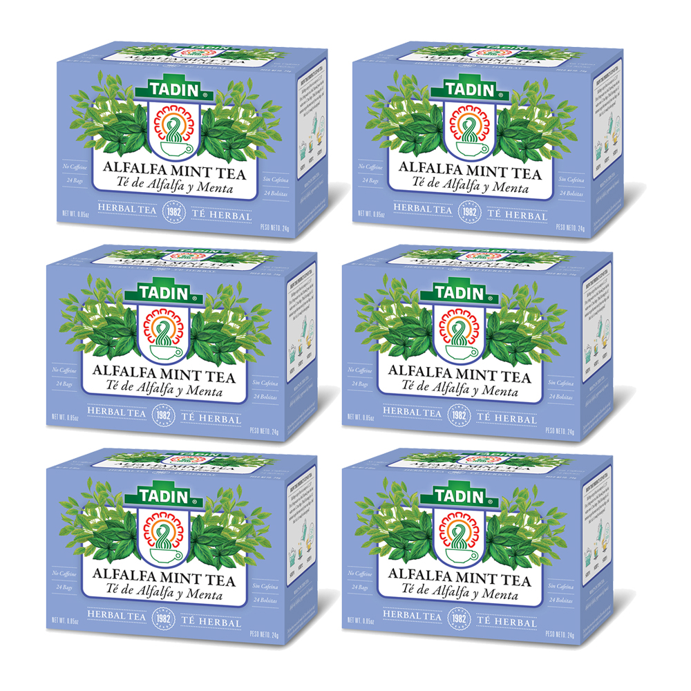 Tadin Alfalfa with Mint Herbal Tea. High in Protein, Fiber, Omega 3 and Vitamins. Caffeine Free
