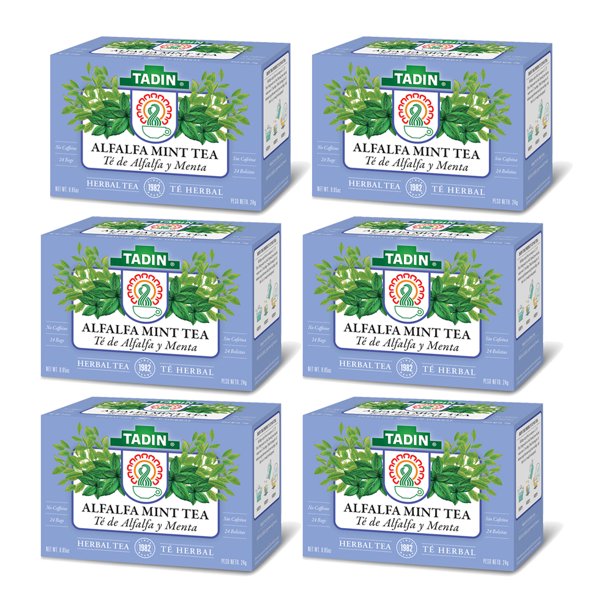 Tadin Alfalfa with Mint Herbal Tea. High in Protein, Fiber, Omega 3 and