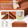 thumbnail image 3 of Unnifurnzi Patio Chair Cushions Set of 4-22 x 24 x 6 Inch Outdoor Furniture Cushion with Water Resistant & Removable Cover Outdoor Chair Cushion for Outdoor Furniture Sofa Couch-Orange, 3 of 7