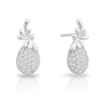 Tilo Jewelry 925 Sterling Silver Tear Drop Stud Earrings with Cubic Zirconia CZ Stones for Women & Unisex