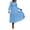 Light Blue XL, variant on Fall Spring Women Dress Long Lantern Sleeves A-line Patchwork Round Neck Solid Color Pleated Bohemian Style Midi Dress Party Dating Dress