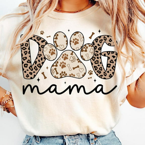 Dog Mama T-Shirt, Leopard Dog Mom Shirt, Mother's Day Gift, Gift for Dog Mama Shirt, Retro Mom T-Shirt