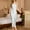 White, variant on jobturf Nightgowns for Women Satin Flora Front Tie Back Sleeveless Sleepwear Scoop Neck Chemise Slim Fit Casual Long Sleep Dress