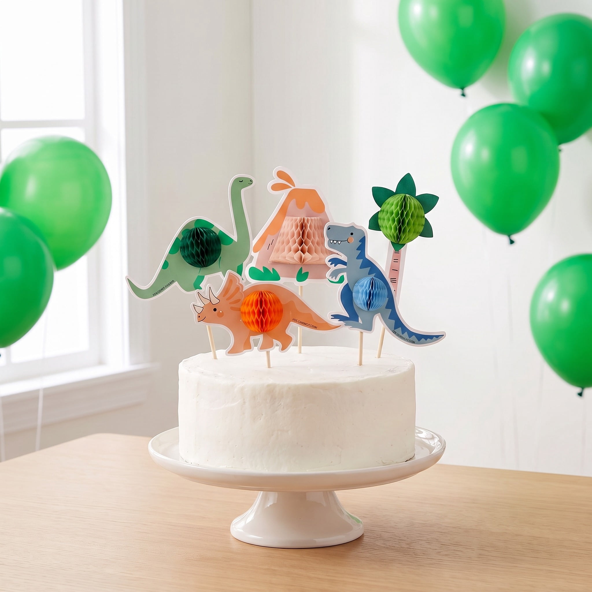 Multicolor Dinosaur Cake Toppers, 5 Pieces, by Way To Celebrate