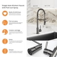 thumbnail image 2 of Gunmetal Black Stainless Steel 33 in. 18 Gauge Double Bowl Dual Mount Kitchen Sink with Black Spring Neck Faucet, 2 of 10