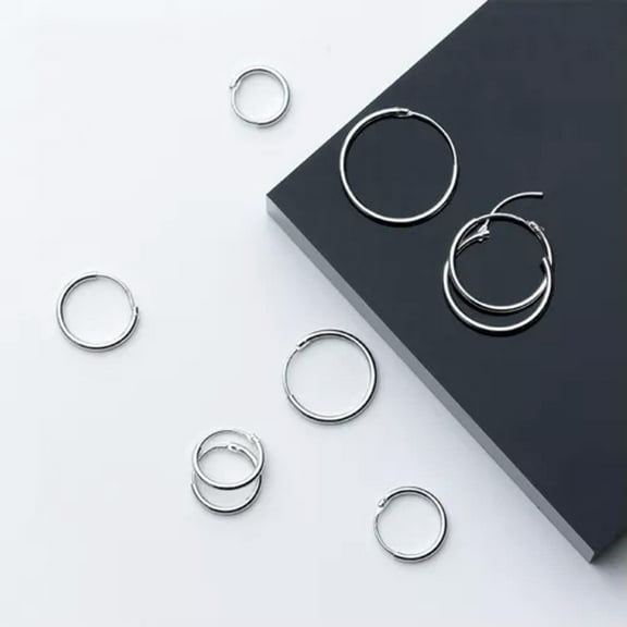 EOEMY 925 Sterling Silver Sleeper 8-60mm Hoop Earrings-40 mm
