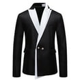 thumbnail image 4 of CONZONE Suit Jacket for Men Casual Men's Blazer Patchwork Color Two Buttons Elegant Slim Fit Dress Jacket for Performance,Prom,Wedding, 4 of 4