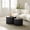 Matte Black, variant on Noble House Nesting Round Coffee Tables, Modern MDF Handcrafted Relief for Living Room, Light Blue, Set of 2