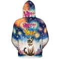 thumbnail image 2 of Happy New Year with Siamese Fireworks Holiday Xmas Winter 2025 All Over Print 3D Hoodie Unisex Merch Hoodies Cat Lover Kitten Owner Gifts - 00025, 2 of 6