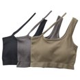 thumbnail image 1 of Women's Crop Tops Shoulder Ribbed Seamless Exercise Workout Tank Tops, 1 of 5