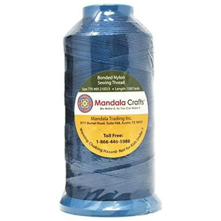  Mandala Crafts Tex 70 Bonded Nylon Thread for Sewing - 1500 YDs  T70 Heavy Duty Turquoise Nylon Thread Size 69 210 D Upholstery Thread for  Leather Jeans Weaving