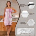 thumbnail image 6 of Yuyamidu Pink Marble Print Bath Towel Wrap for Women Size L Breathable Knee Length Body Wrap Towel Comfy Bathroom Towels with Pocket Reusable Home Shower Towel Wrap, 6 of 7
