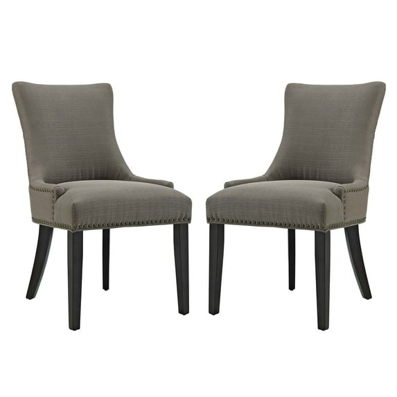 Modern Contemporary Urban Design Kitchen Room Dining Side Chair ( Set of Two), Grey Gray, Fabric