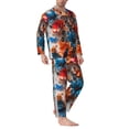 thumbnail image 2 of KLL 3D Butterfly Sleepwear Mens Flannel Pajamas,Long Cotton Pj Set, 2 of 7