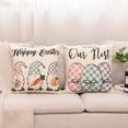thumbnail image 4 of Set of 4 Decorative Easter Bunny Throw Pillow Covers - Truck Eggs Linen 18 x 18 Inches Pillow Cushion Case for Sofa Couch Bed Home Outdoor Car (18" x 18", Easter/Rabbit), 4 of 6