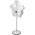 thumbnail image 2 of White Female Mannequin Chest Long Hollow Back Body Torso Set w/ Metal Stand with Metal Pole & Hanging Hook, S-M Size (4), 2 of 5