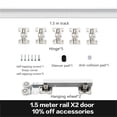 thumbnail image 2 of Metal Folding Sliding Door Overhead Track No Bottom Rail Hanging Pulley Hardware For Cabinet Wardrobe Closet ,Easy Install, 2 of 7