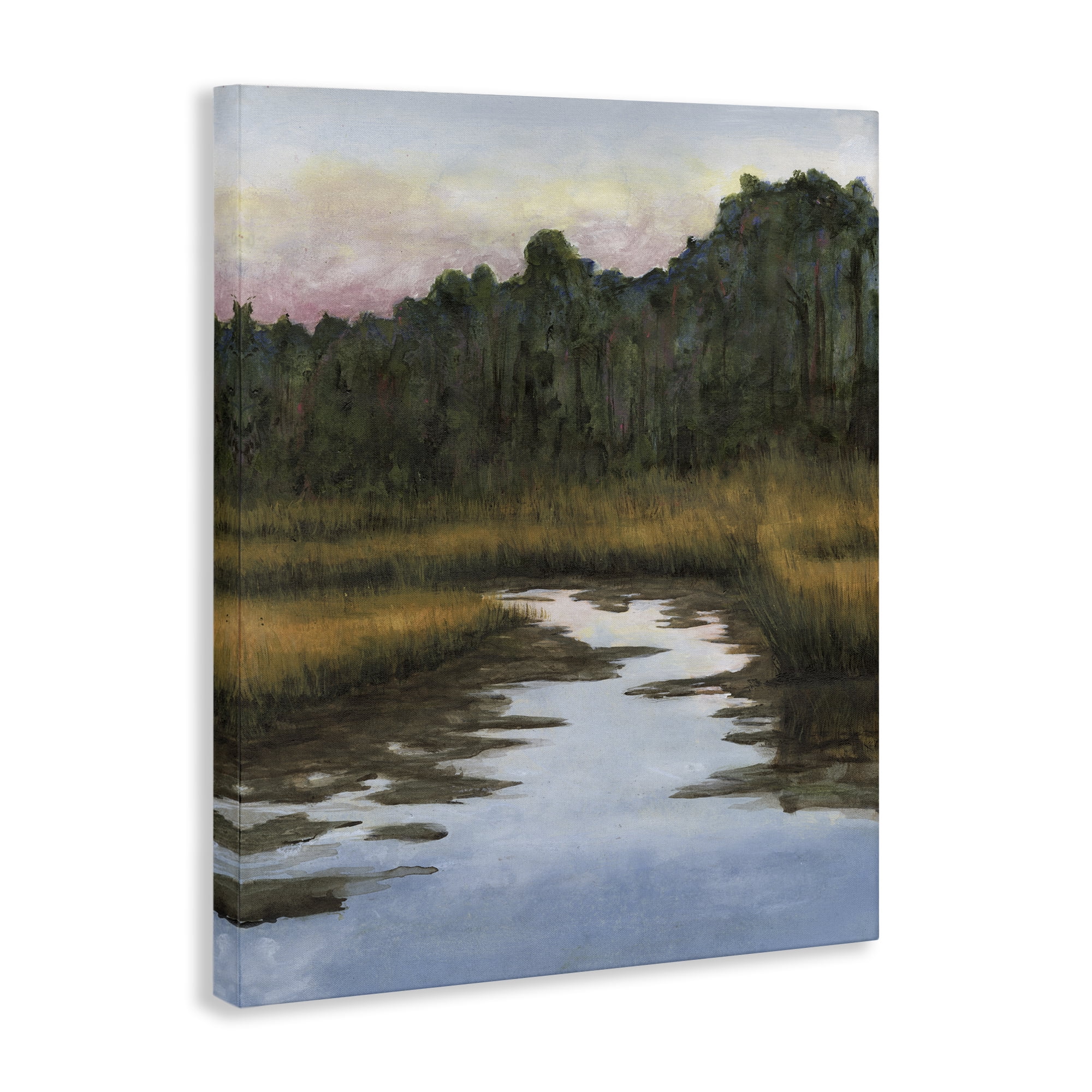Stupell Industries Peace Stream in Nature Landscape & Nature Painting Wrapped Canvas Art Print Wall Art, 30 x 40