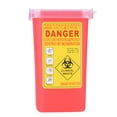 thumbnail image 1 of Tattoo Medical Plastic Sharps Container Biohazard Needle Disposal 1L Size Waste Box Red, 1 of 8