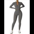 thumbnail image 3 of Mono de Entrenamiento de Larga para Mujer, con Cremallera, Pantalón y Mono Ajustado. Gris XL, 3 of 10