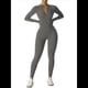 thumbnail image 3 of Mono de Entrenamiento de Larga para Mujer, con Cremallera, Pantalón y Mono Ajustado. Gris S, 3 of 10