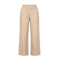thumbnail image 6 of Dwellite Womens Linen Capri Pants Petite 2026 Summer Lightweight High Waist Straight Leg Solid Beach Lounge Pants Beige S, 6 of 7