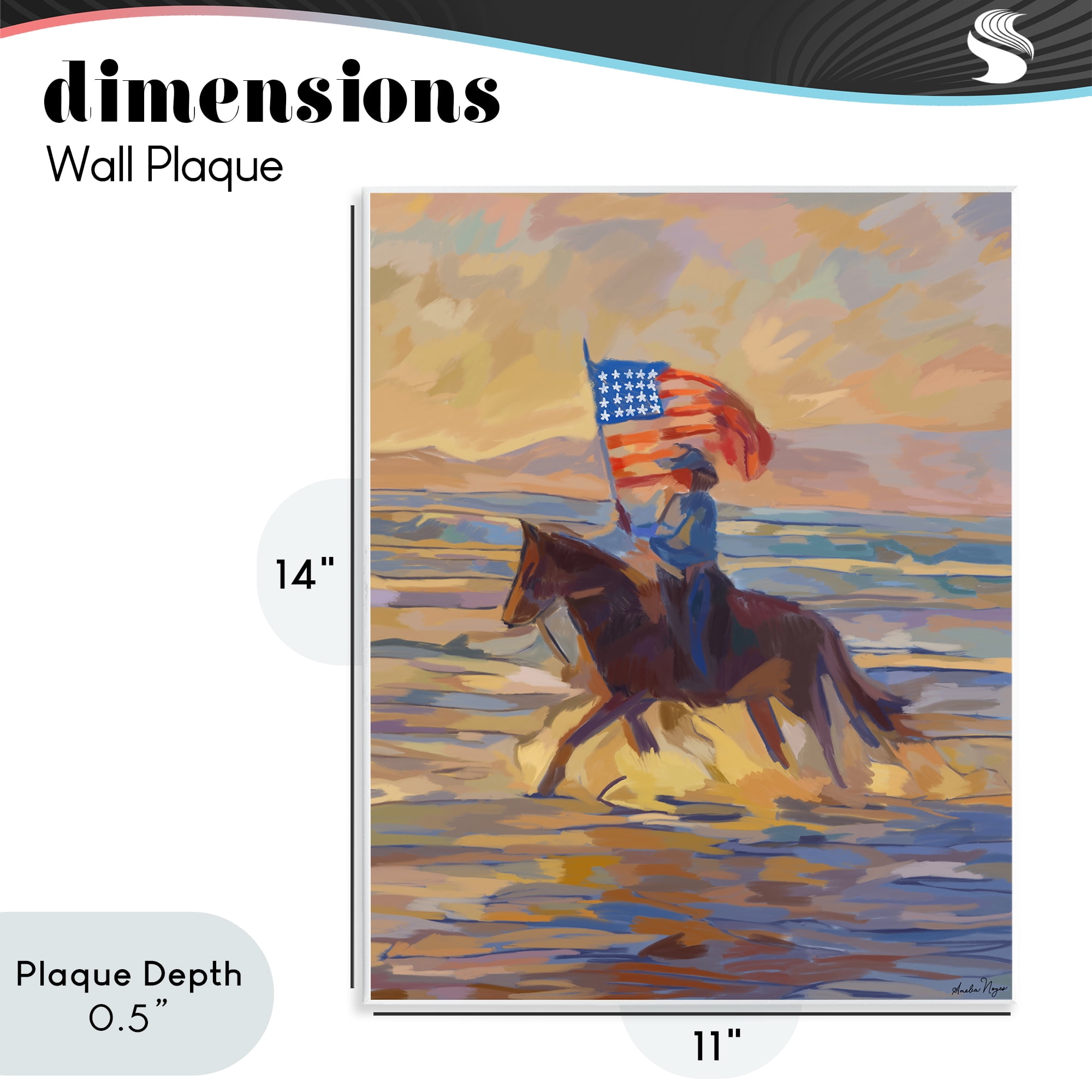 Stupell Industries American Cowgirl Abstraction Wall Plaque Art, design by Amelia Noyes