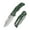 Green, variant on CIVIVI Biophase Button Lock Pocket Folding Knife with 3.48" Nitro-V Blade, Green Aluminum Handle C23083-1