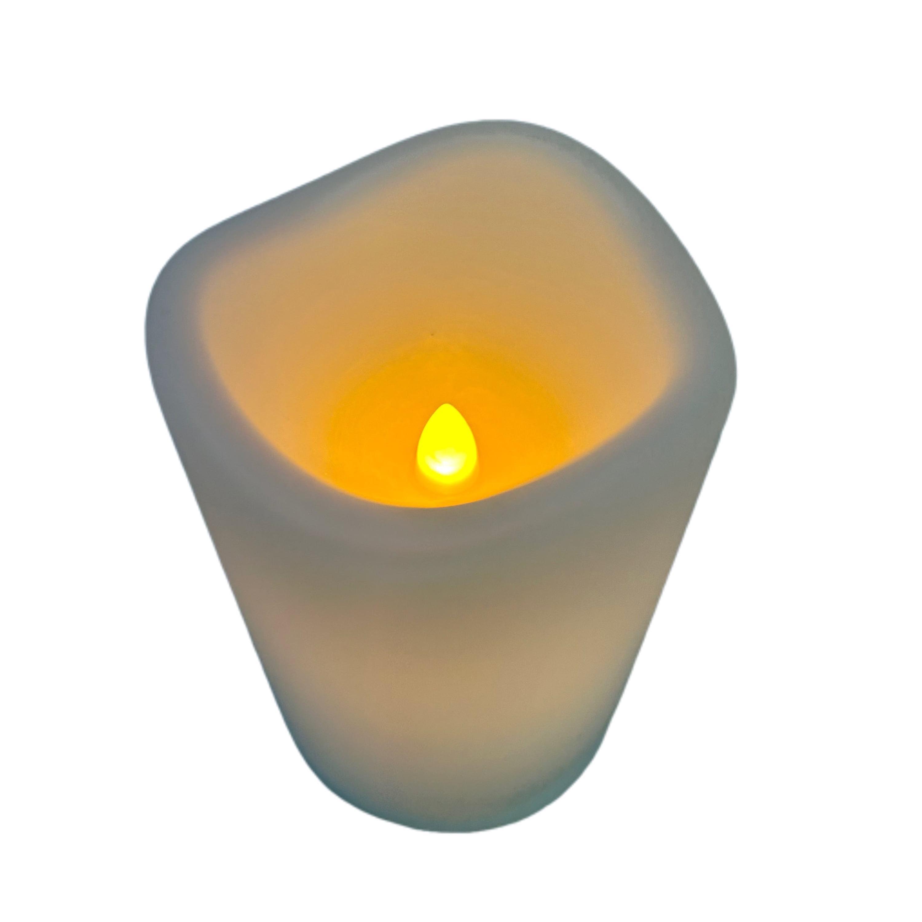 Indoor Battery-Operated LED Plastic Flameless Christmas Pillar Candle, White, 4", by Holiday Time