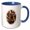 Blue/White, variant on 3drose, Marmot with Pink Rhododendron Background, 11oz Mug