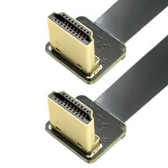 Chenyang CY CYFPV Dual 90 Degree Down Angled HDMI Type A Male to Male HDTV FPC Flat Cable for FPV HDTV Multicopter Aerial Photography