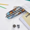 thumbnail image 6 of Pofeuu Cartoon Train Hot Air Balloon Print Leather Pencil Case, Leather Pencil Pouch Large Capacity, Big Pencil Pouch with Zipper Vintage Pen Bag Fountain Pen Holder, 6 of 7
