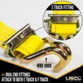 thumbnail image 4 of US Cargo Control E Track Ratchet Strap With Spring E Fittings and Wire Hooks - 2 Inch X 12 Foot Yellow E Track Strap - Easily Secure Cargo In A Van, Truck, Or Trailer, 4 of 7