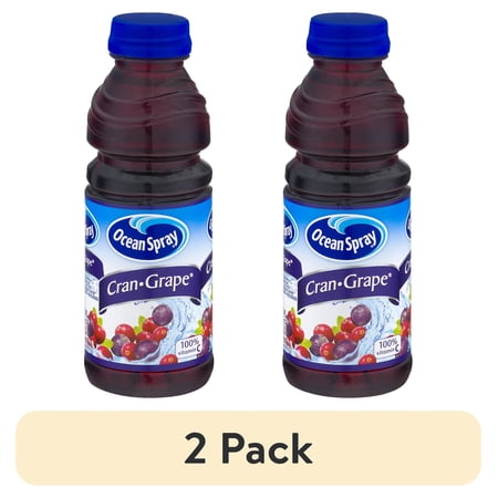 (2 pack) Ocean Spray Cranberry Grape Juice Drink Cocktail, 15.2 fl oz Bottle, Shelf-Stable