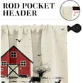 thumbnail image 5 of Farmhouse Kitchen Window Curtains Valance and Tier Set 36 Inch, Red Barn Farm Animals 3 Piece Window Treatment Tiers for Living Room Bedroom Windmill Kitchen Decor Drapes, 5 of 6