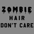 thumbnail image 2 of Junior's Lost Gods Halloween Zombie Hair Don't Care Cowl Neck Sweatshirt Gray Heather X Large, 2 of 4