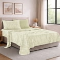 thumbnail image 3 of Lux Decor Twin 4 Piece Bed Sheet Set - Paisley Printed Microfiber Sheets, Ultra Soft, Deep Pocket, Wrinkle-Free, Breathable, OEKO-TEX Certified - Twin, Ivory, 3 of 10