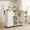 white, variant on edx Kitchen Islands Carts with Storage Cabinets, Drop Leaf Countertop on Wheels Rolling, White