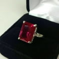 thumbnail image 5 of 2.5Ct Lab Created Ruby Emerald Cut Solitaire Engagement Ring 14K White Gold Plated, 5 of 5