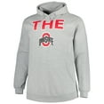 thumbnail image 2 of Men's Heather Gray Ohio State Buckeyes Big & Tall "The" Pullover Hoodie, 2 of 3