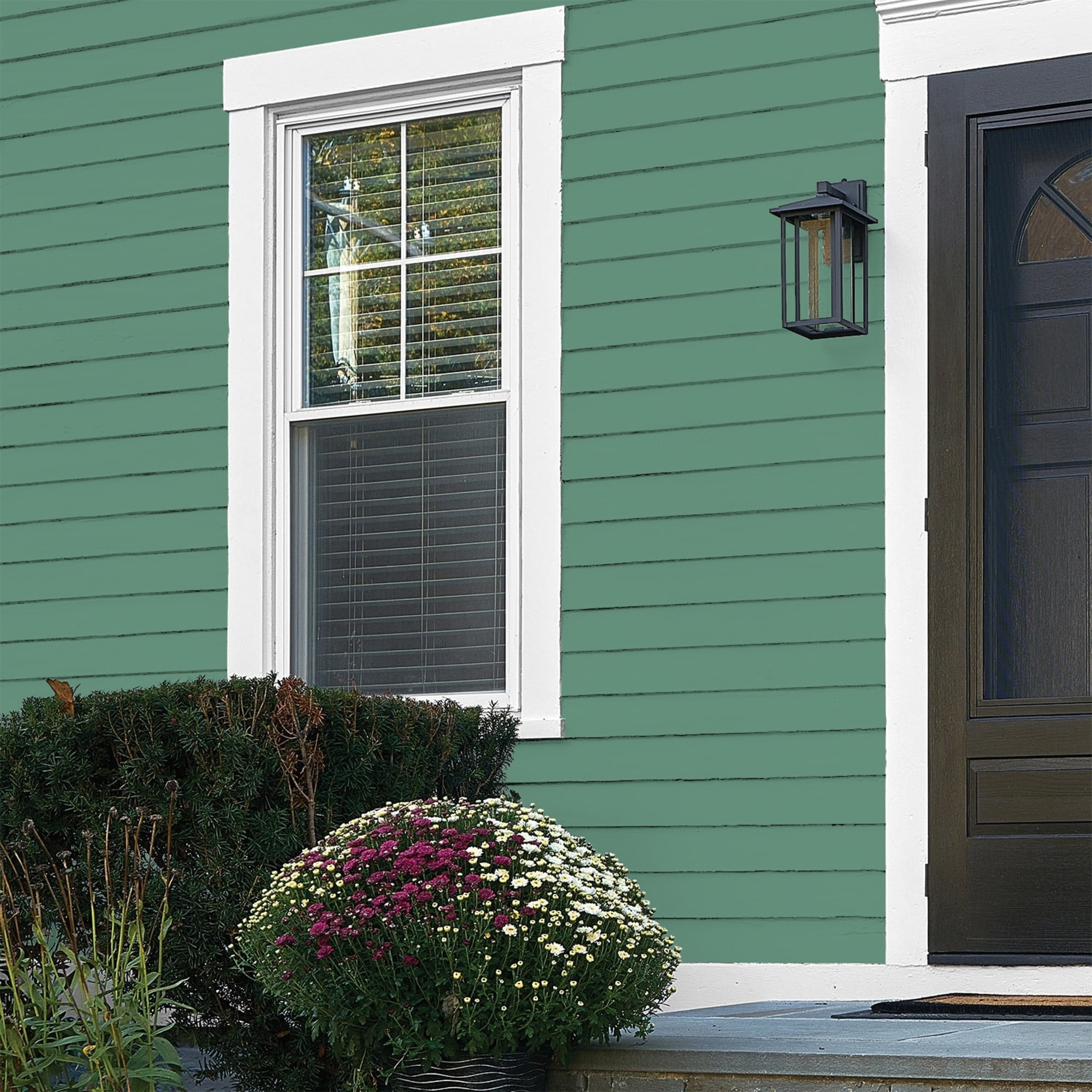 Glidden One Coat Sheffield / Green Flat Exterior Paint with Primer, 1 Gallon