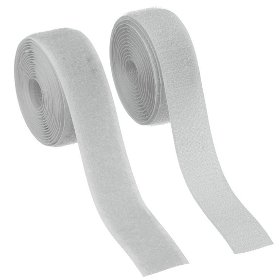 Uxcell Sew on Hook and Loop Tape, 1 Inch Width Non-Adhesive Back Nylon Fastener Strips 2 Yards - Light Grey