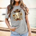 thumbnail image 2 of Yuhangmm Womens Halloween Shirts T Shirt with Cute Graphics Soft Round Neck Casual Tee for Daily Lightweight Top with Playful Design Grey L, 2 of 4