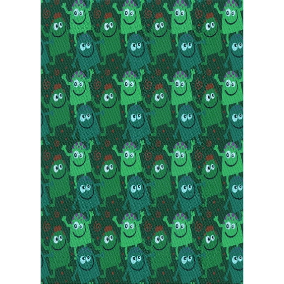 Ahgly Company Machine Washable Indoor Rectangle Transitional Deep Teal Green Area Rugs, 6' x 9'