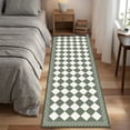 thumbnail image 3 of 2x6 Trellis Runner Rug,Hallway Runner Rug with Rubber Backing, Checkered Kitchen Non Skid Carpet Runners Washable Indoor Mat for Kitchen Entryway Bathroom Hallway, 3 of 7