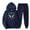 Navy, variant on USSUMA 2 Pieces Outfit for Womens Hoodie for Women Long Sleeved Pullover Sweatpant Outfits Pocket Drawstring Print Tracksuit Elastic Waist Trendy Jogger Sets Plus Size Hiking Fall Suit