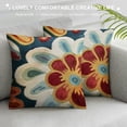 thumbnail image 3 of Qinduosi Daisy Floral Pillow Cover Flower Pillowcase Flowery Outdoor Cushion Suzani Pillowsham Flower Floral Chair Cushion Hand Embroidered Cushions Size White, 3 of 5